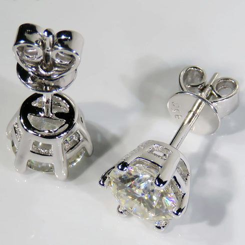 MJ-51 D Color Moissanite Lab Diamond Stud Earring For Women 925 Sterling Silver Wedding Engagement Ear Studs Jewelry